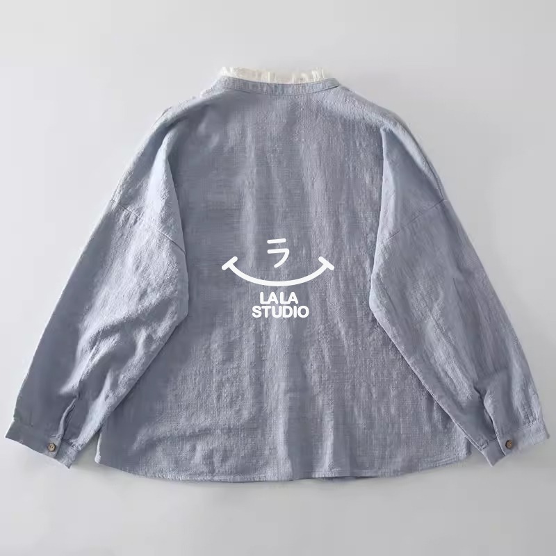 𝕃𝔸𝕃𝔸 𝕊𝕋𝕌𝔻𝕀𝕆 日系清新圓領蕾絲花邊長袖襯衫上衣 ˚ʚ  2色 ɞ˚-細節圖4