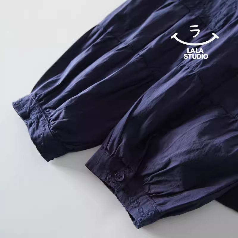 𝕃𝔸𝕃𝔸 𝕊𝕋𝕌𝔻𝕀𝕆 日系圓領蕾絲花邊風琴褶刺繡長袖襯衫上衣  ˚ʚ  3色 ɞ˚-細節圖7