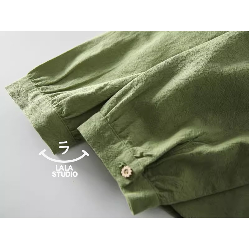 𝕃𝔸𝕃𝔸 𝕊𝕋𝕌𝔻𝕀𝕆  日系小翻領蝴蝶結貼布長袖襯衫上衣 ˚ʚ  2色 ɞ˚-細節圖7