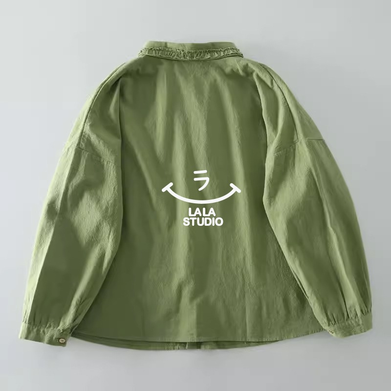 𝕃𝔸𝕃𝔸 𝕊𝕋𝕌𝔻𝕀𝕆  日系小翻領蝴蝶結貼布長袖襯衫上衣 ˚ʚ  2色 ɞ˚-細節圖8