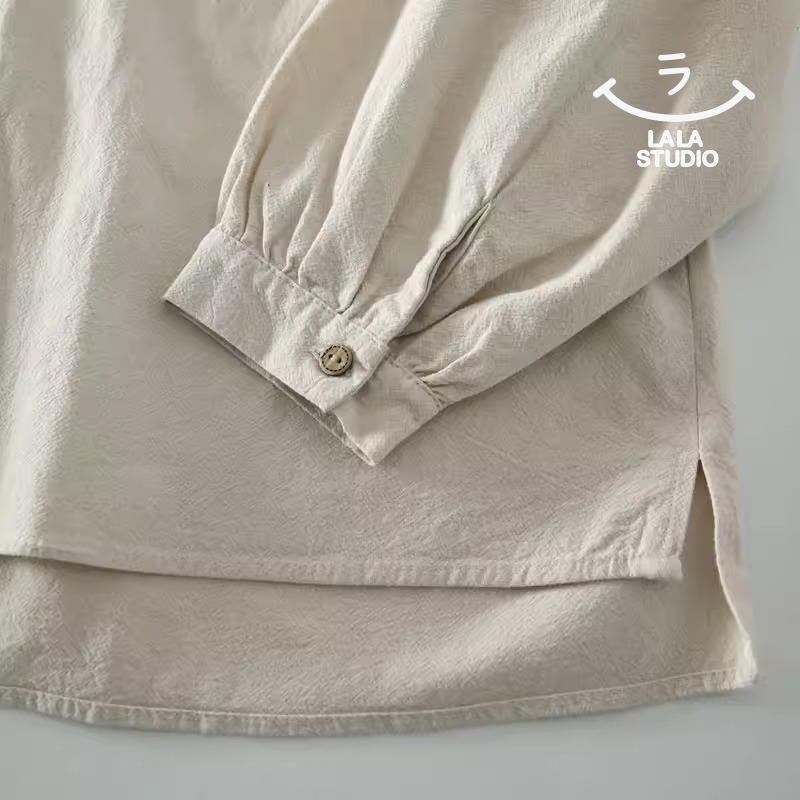 𝕃𝔸𝕃𝔸 𝕊𝕋𝕌𝔻𝕀𝕆 日系木耳花邊領蕾絲拼接長袖襯衫上衣 ˚ʚ  2色 ɞ˚-細節圖7