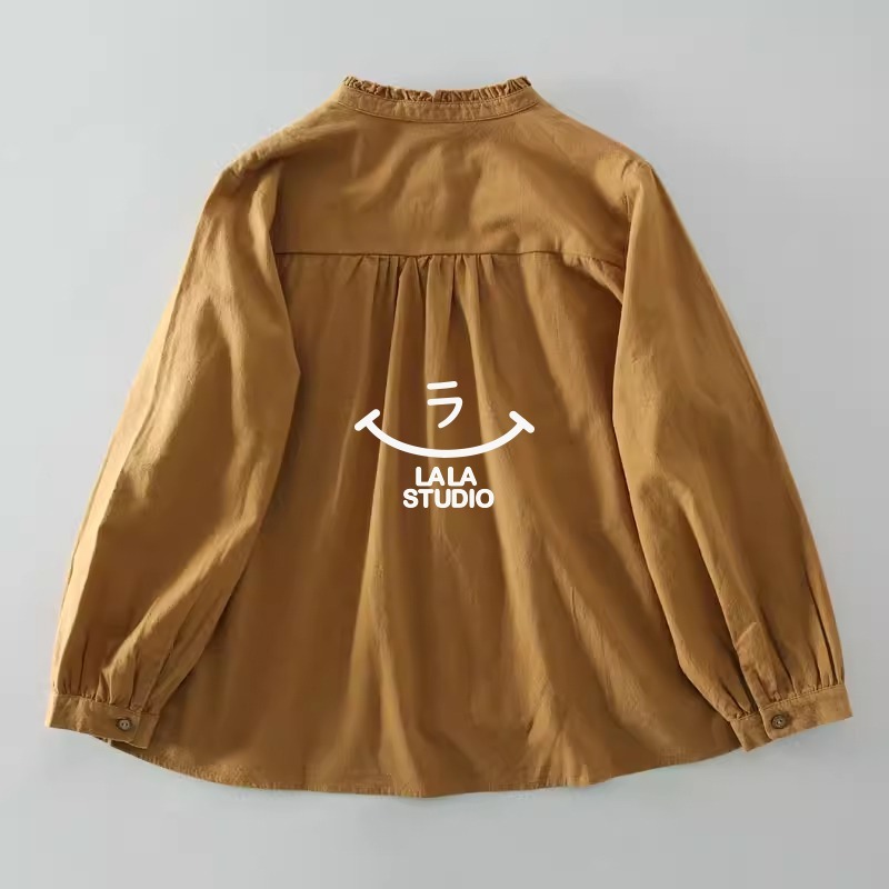 𝕃𝔸𝕃𝔸 𝕊𝕋𝕌𝔻𝕀𝕆 日系木耳花邊領蕾絲拼接長袖襯衫上衣 ˚ʚ  2色 ɞ˚-細節圖9