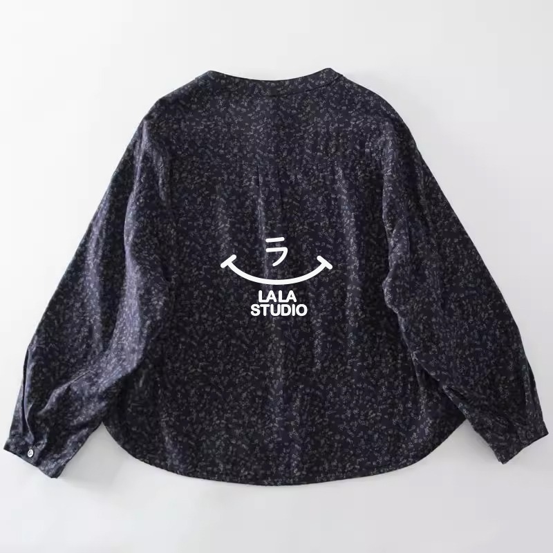 𝕃𝔸𝕃𝔸 𝕊𝕋𝕌𝔻𝕀𝕆 日系立領小碎花雙層棉紗長袖襯衫上衣  ˚ʚ  2色 ɞ˚-細節圖8