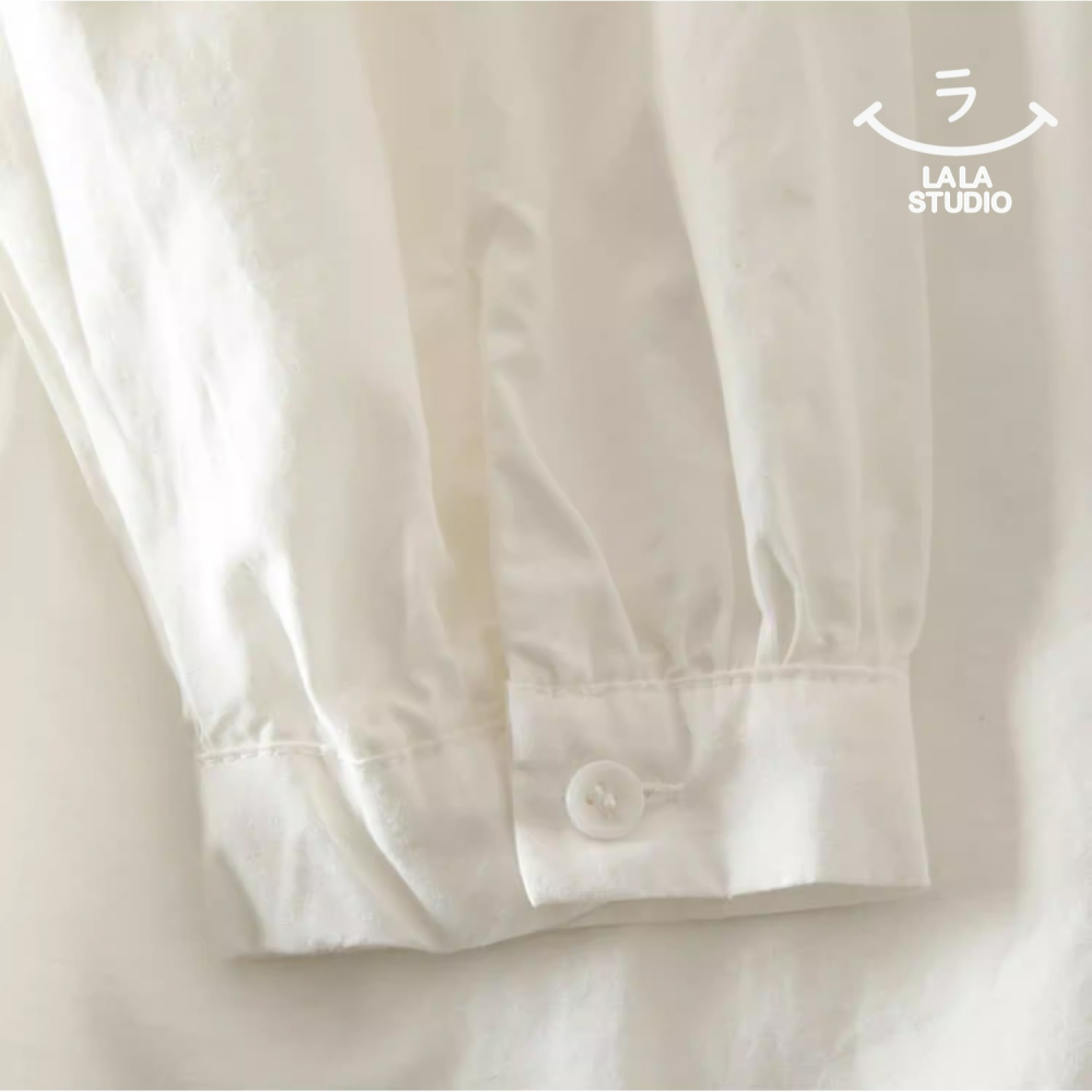 𝕃𝔸𝕃𝔸 𝕊𝕋𝕌𝔻𝕀𝕆 日系木耳花邊娃娃領長袖襯衫上衣 ˚ʚ 2色 ɞ˚-細節圖5