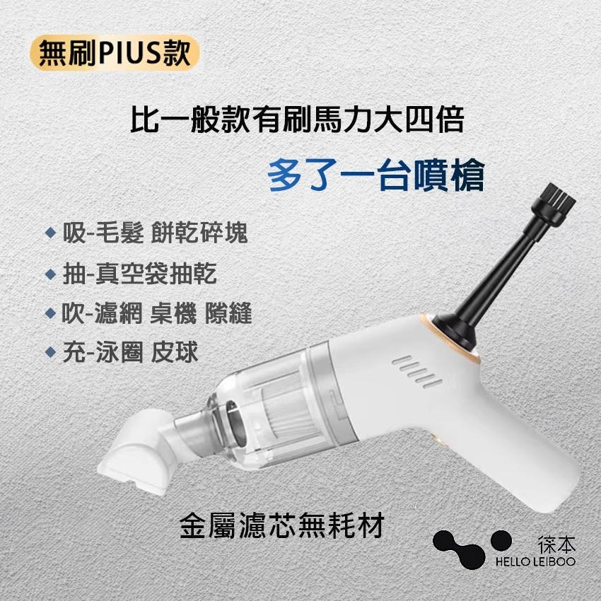 【現貨】手持無線吸塵器 流線槍型迷你吸塵器  PIUS版/升級版  小型吸塵器 TYPE-C 充電 車用吸塵器-細節圖5