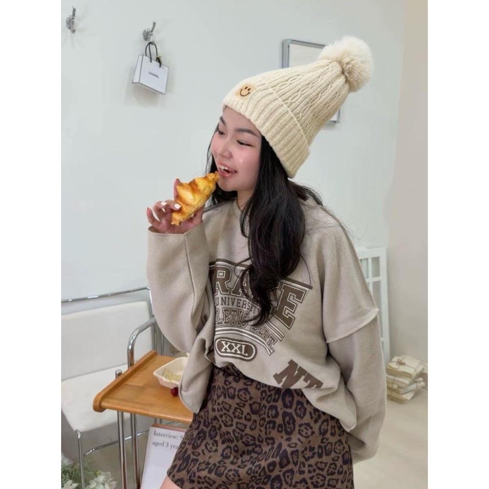 ［Sunlight服飾 馬上出貨✨]  美式復古針織落肩款麂皮豹紋高腰A字裙套裝|辣妹｜夜店｜出遊|氣質|性感|派對🎉-細節圖3