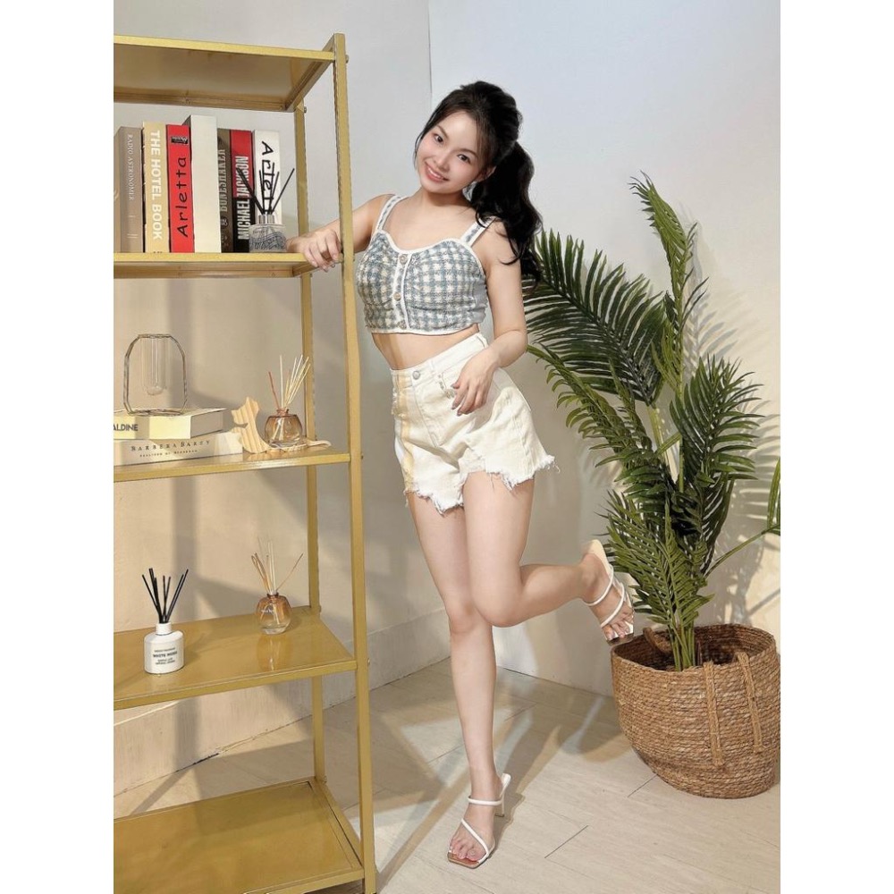 ［Sunlight服飾 馬上出貨✨] 撞色小香風排扣背心｜辣妹｜夜店｜出遊|氣質|性感|派對🎉-細節圖6