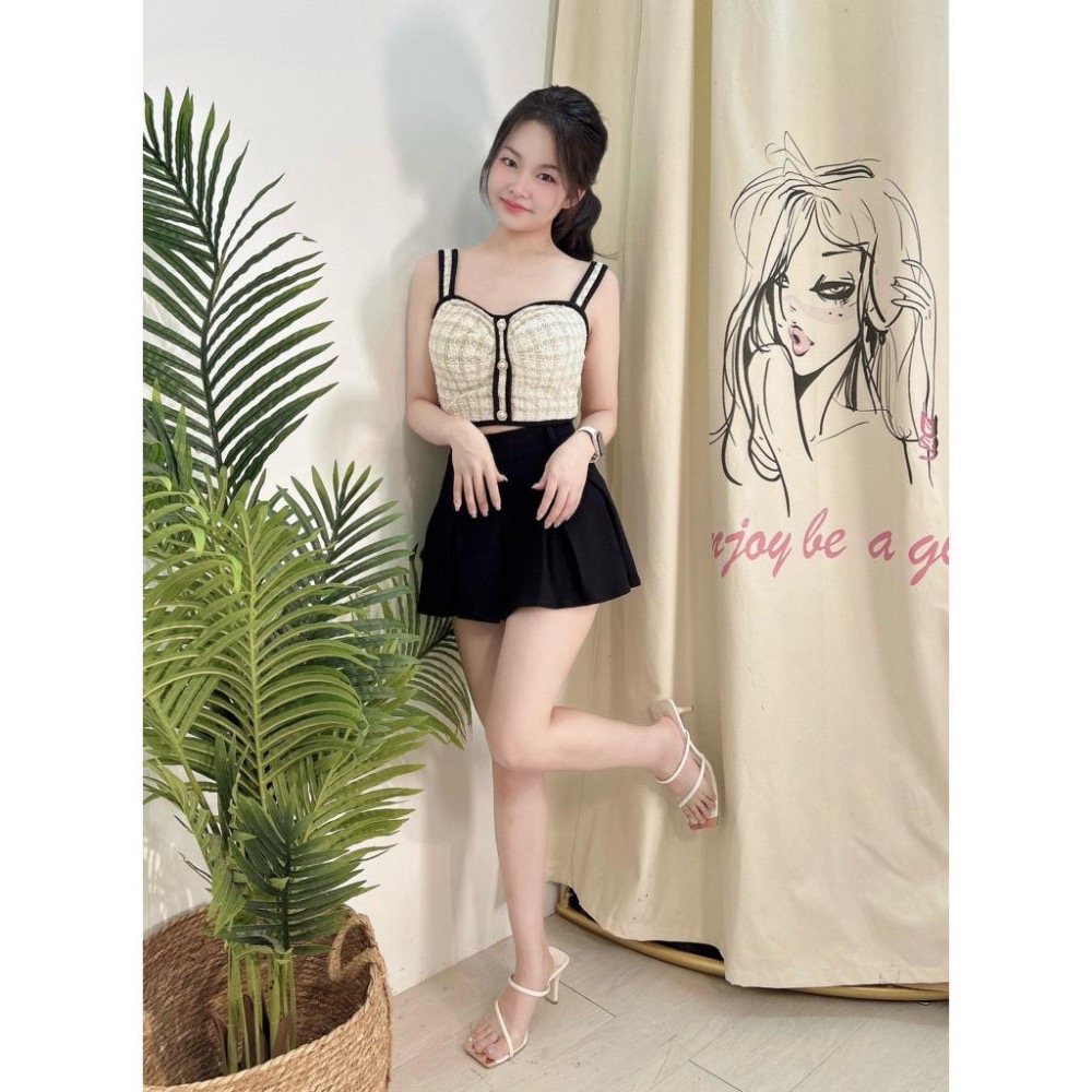［Sunlight服飾 馬上出貨✨] 撞色小香風排扣背心｜辣妹｜夜店｜出遊|氣質|性感|派對🎉-細節圖7