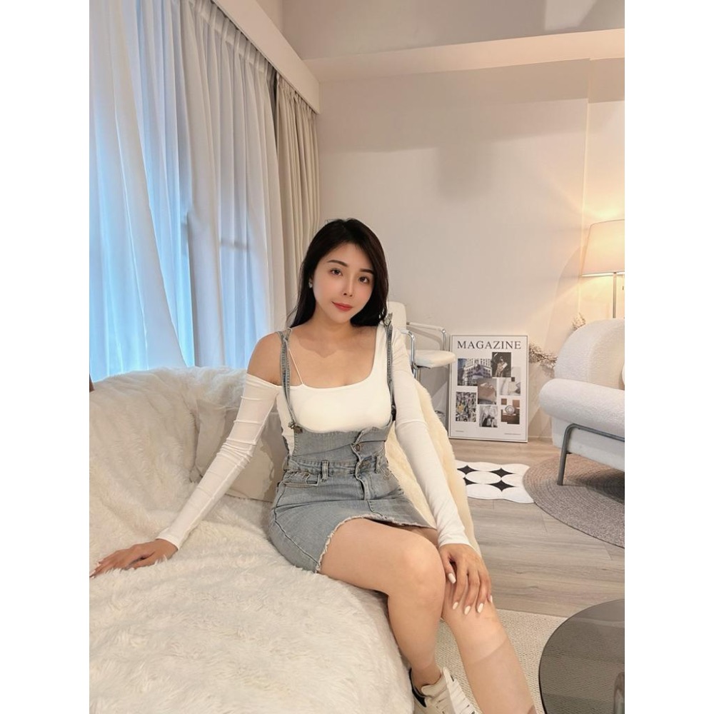 ［Sunlight馬上出貨✨］訂製款牛仔貼身包裙（可自行調整肩帶）-細節圖4