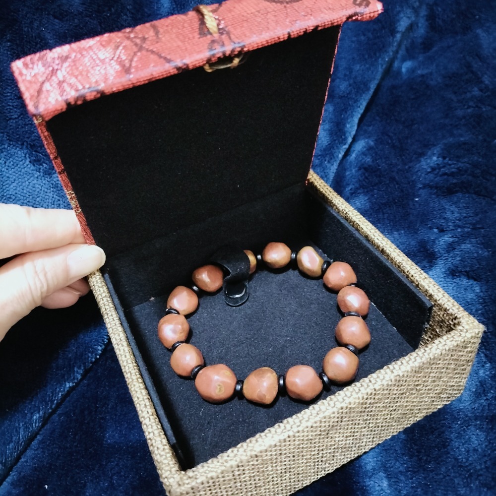 流蘇麻布飾品盒 手鐲盒 手珠盒 手串盒-細節圖4