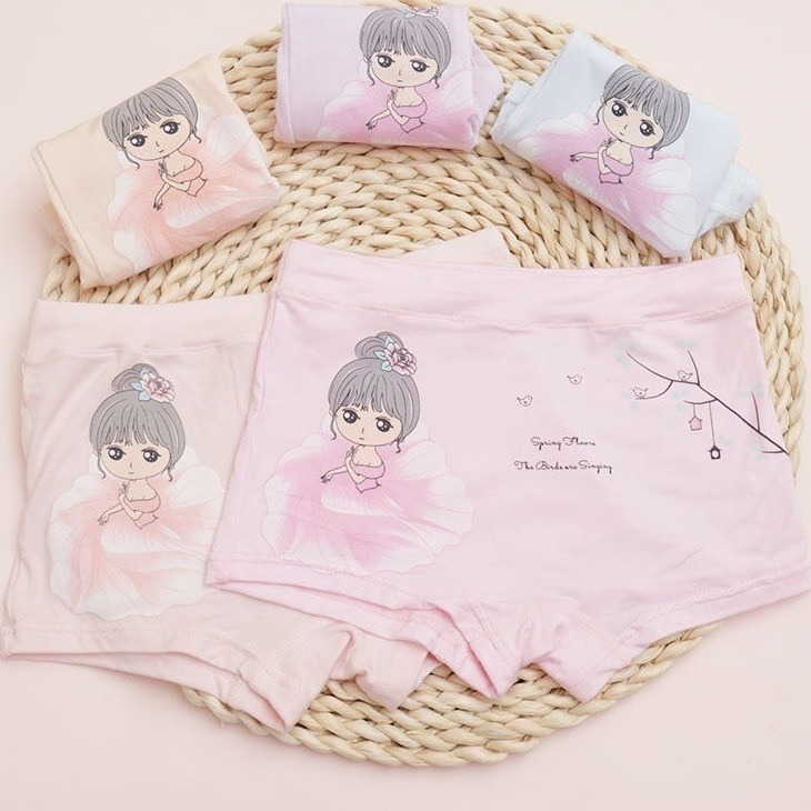 莫代爾棉女童內褲 5件組.適合體重15-50KG.中大童兒童內褲.平口褲-細節圖2