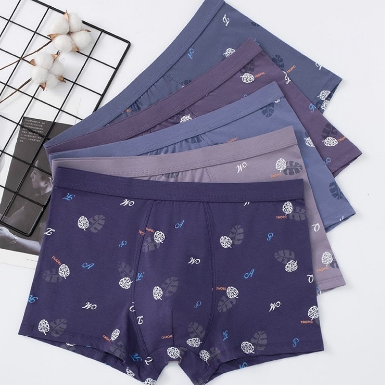 男士內褲 4件組.38-80KG青少年純棉莫代爾平口褲-細節圖2