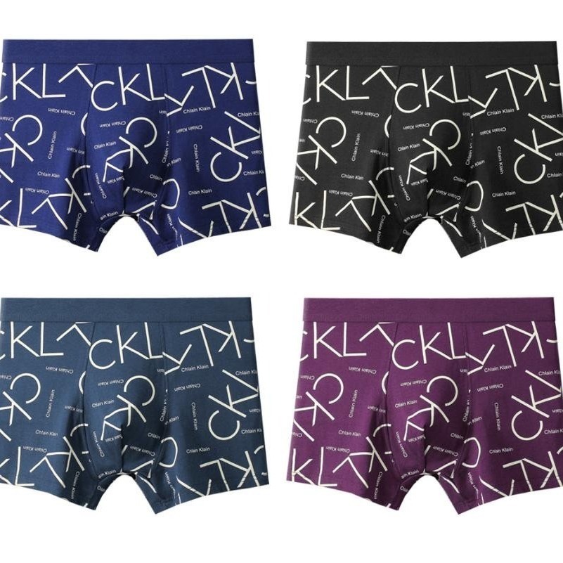 男士內褲 4件組.38-80KG青少年純棉莫代爾平口褲-細節圖3