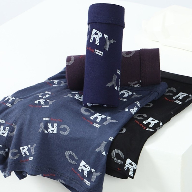 男士內褲 4件組.38-80KG青少年純棉莫代爾平口褲-細節圖5