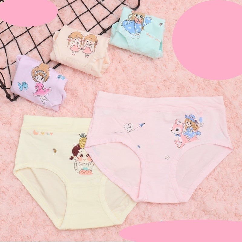 涼感莫代爾兒童三角褲 5件組.少女內褲.體重30-60KG適穿-細節圖2