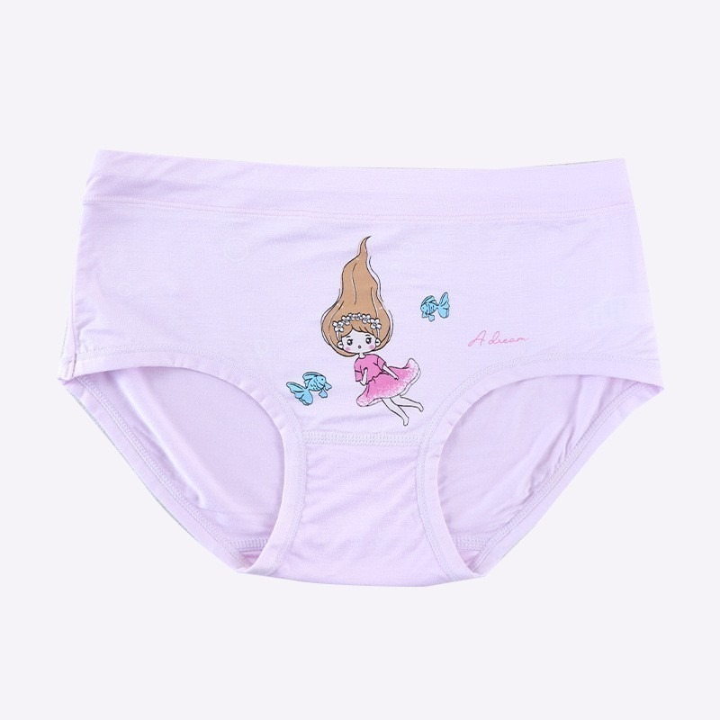 涼感莫代爾兒童三角褲 5件組.少女內褲.體重30-60KG適穿-細節圖5