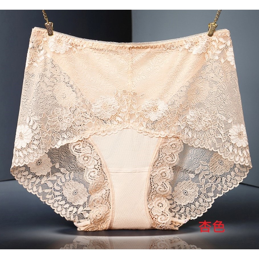 法式蕾絲收腹提臀莫代爾涼感三角褲5件組.大尺碼中高腰性感內褲.(50-65KG適穿)-細節圖4