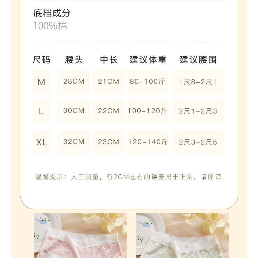 雲感小熊柔軟莫代爾三角褲5件組.30-60KG女內褲-細節圖11