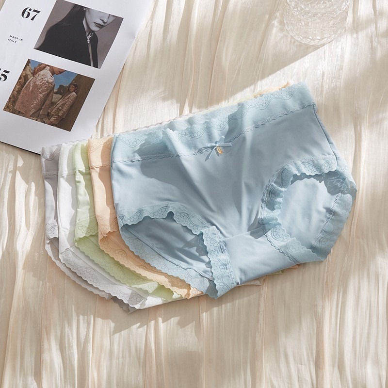 S01冰絲女士內褲5件組.無痕中腰超薄透氣三角褲-細節圖2