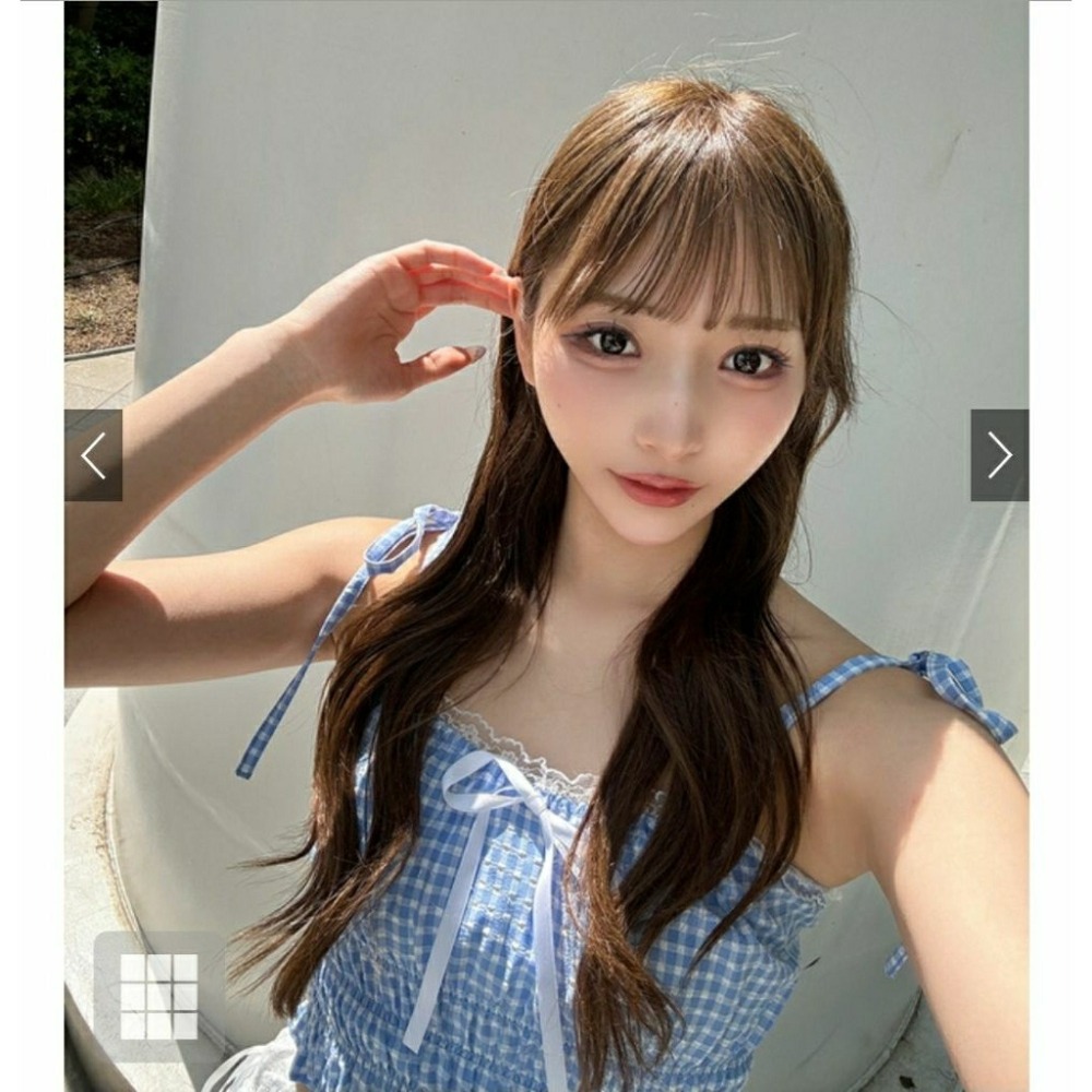 全新正貨🔥日本GRL 宋智雅 蕾絲蝴蝶結格紋綁帶短版背心-細節圖3