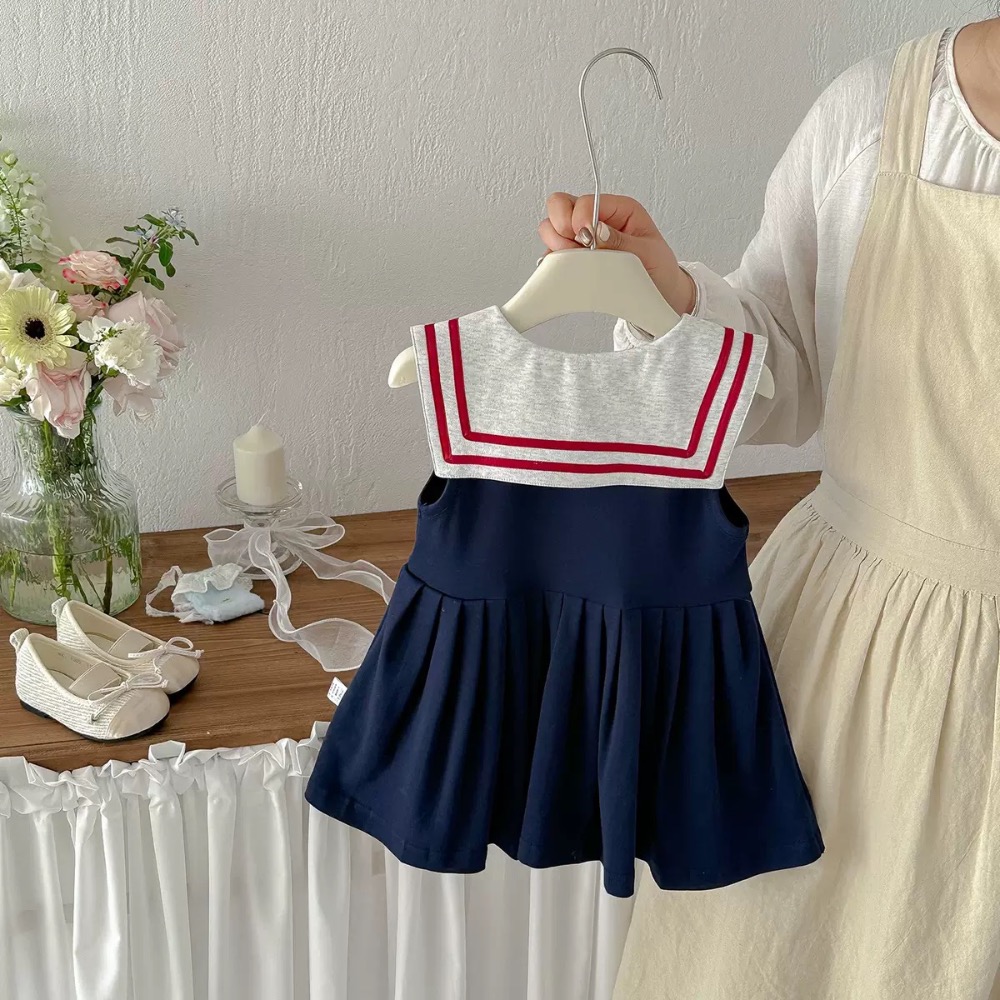 【 26079║ 🌼2026夏季🌼學院風連衣百褶裙】-細節圖4