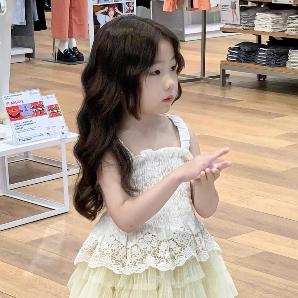 【 26175║ 🌼2026夏季🌼吊帶蕾絲上衣+黃色亮紗蓬蓬蛋糕裙】-細節圖6