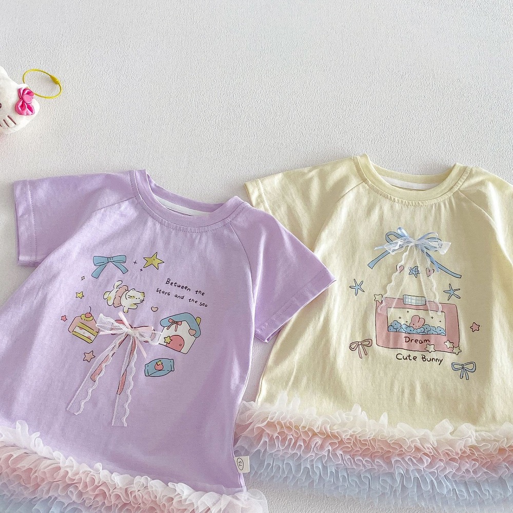 【 26177║ 🌼2026夏季🌼印花蝴蝶結網紗連衣裙】-細節圖5