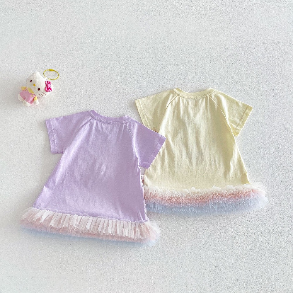 【 26177║ 🌼2026夏季🌼印花蝴蝶結網紗連衣裙】-細節圖6