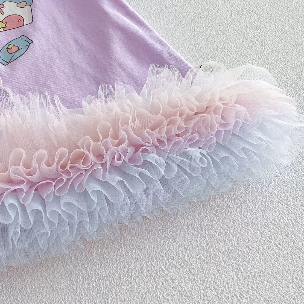 【 26177║ 🌼2026夏季🌼印花蝴蝶結網紗連衣裙】-細節圖10