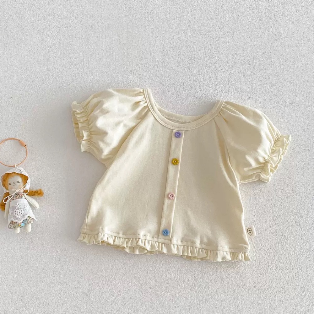 商品: 【 26179║ 🌼2026夏季🌼泡泡袖彩扣上衣】-細節圖5