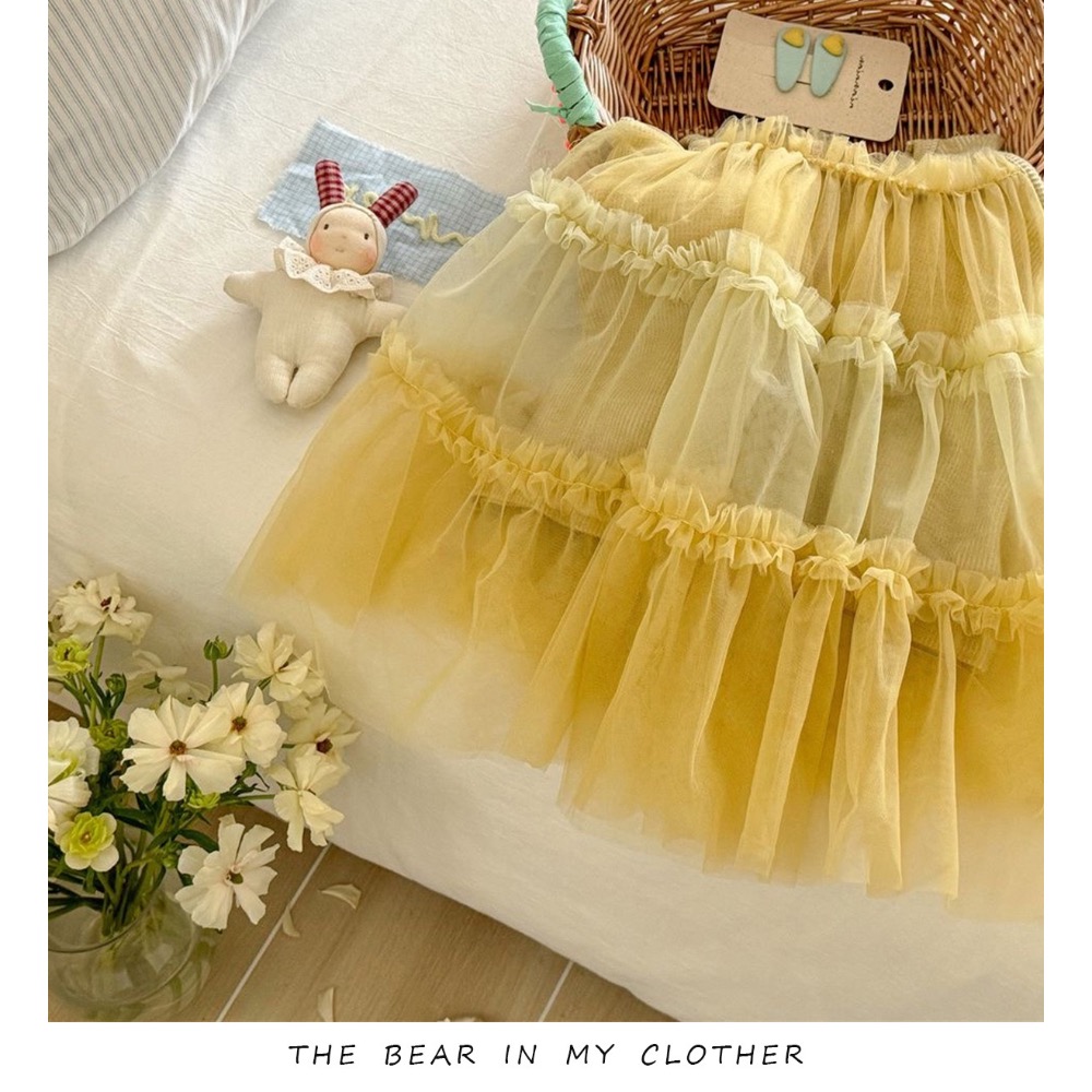 商品: 【 26187║ 🌼2026夏季🌼韓版甜美針織拼接網紗蛋糕裙】-細節圖5