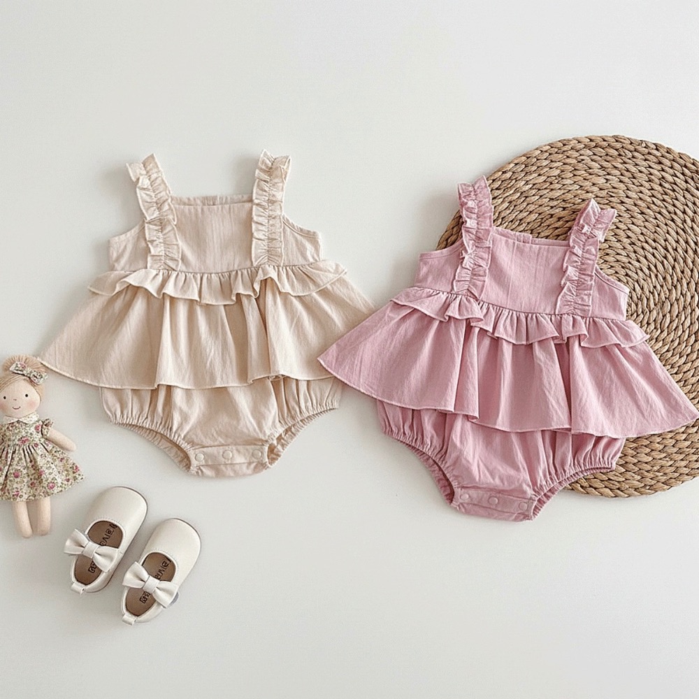 商品: 【 26199║ 🌼2026夏季🌼韓版可愛花邊哈衣】-細節圖5