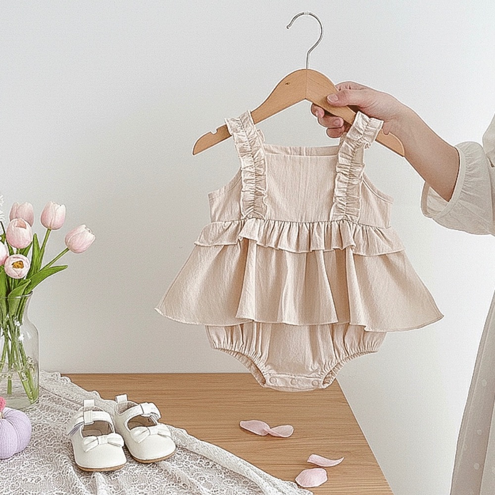 商品: 【 26199║ 🌼2026夏季🌼韓版可愛花邊哈衣】-細節圖6