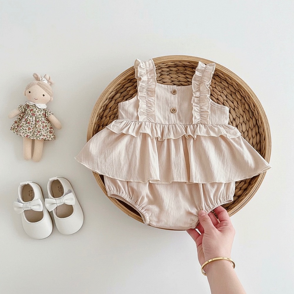 商品: 【 26199║ 🌼2026夏季🌼韓版可愛花邊哈衣】-細節圖7
