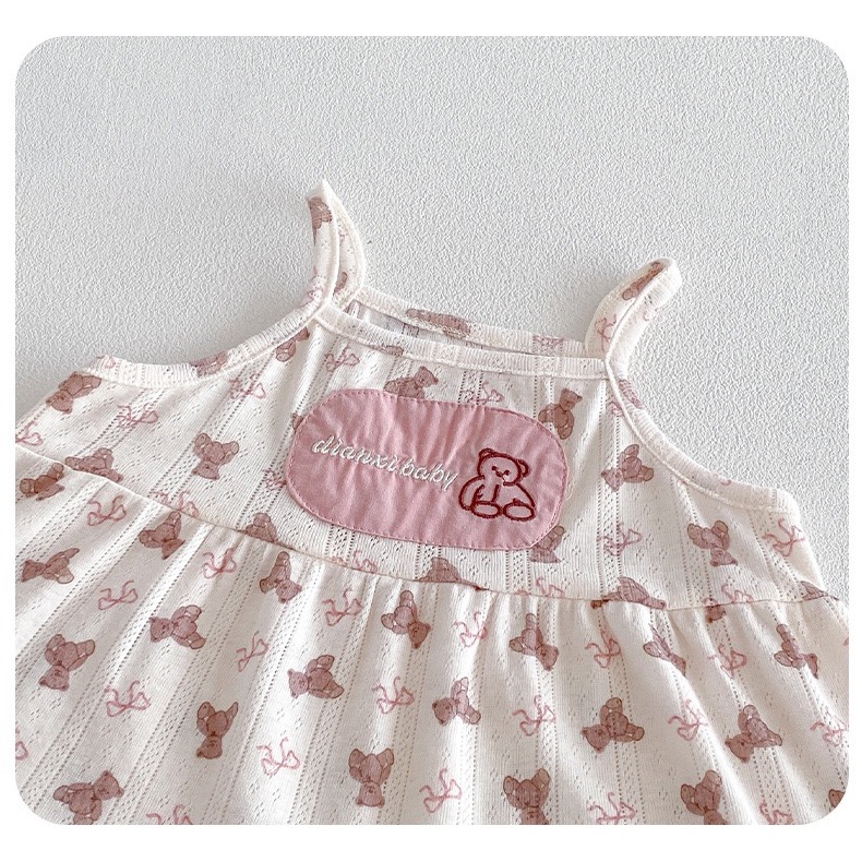 商品: 【 26208║ 🌼2026夏季🌼小熊吊帶上衣+花邊牛仔褲套裝】-細節圖6