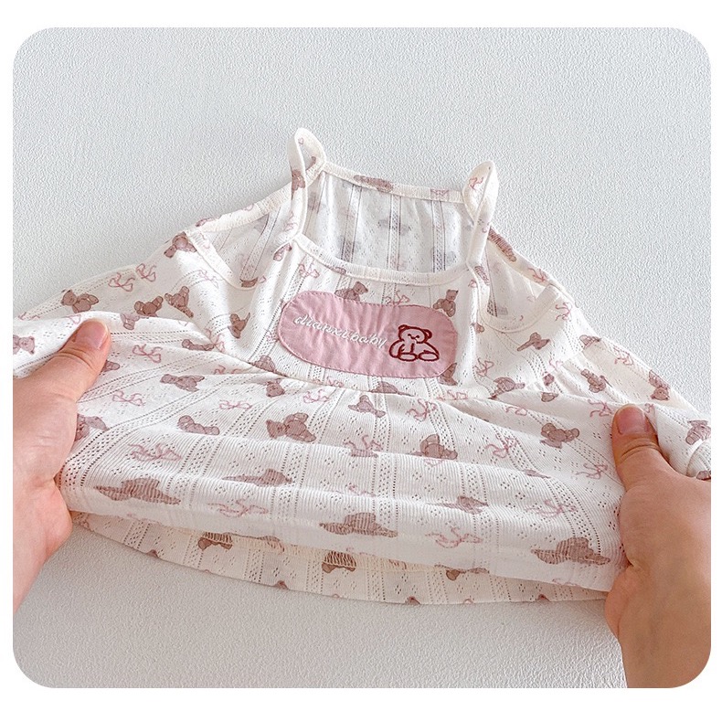 商品: 【 26208║ 🌼2026夏季🌼小熊吊帶上衣+花邊牛仔褲套裝】-細節圖7
