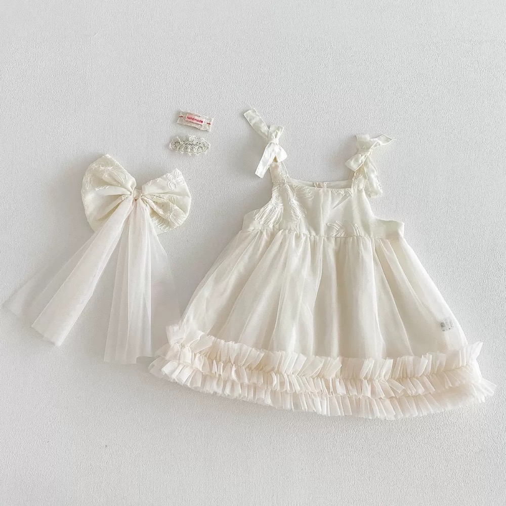 商品: 【 26213║ 🌼2026夏季🌼吊帶網紗裙+蝴蝶結髮飾】-細節圖2