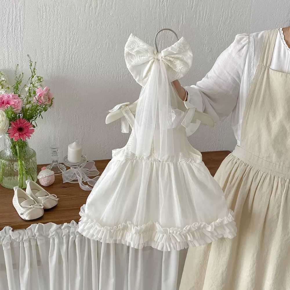 商品: 【 26213║ 🌼2026夏季🌼吊帶網紗裙+蝴蝶結髮飾】-細節圖3