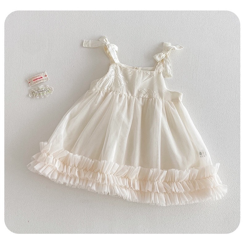 商品: 【 26213║ 🌼2026夏季🌼吊帶網紗裙+蝴蝶結髮飾】-細節圖5
