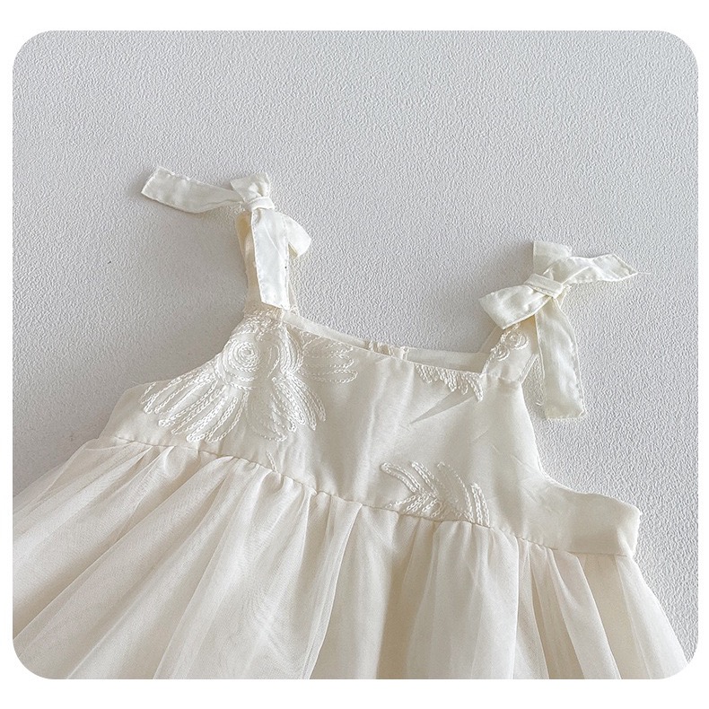 商品: 【 26213║ 🌼2026夏季🌼吊帶網紗裙+蝴蝶結髮飾】-細節圖7