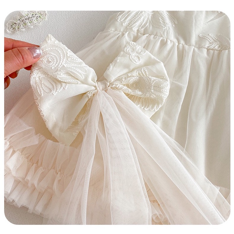 商品: 【 26213║ 🌼2026夏季🌼吊帶網紗裙+蝴蝶結髮飾】-細節圖10