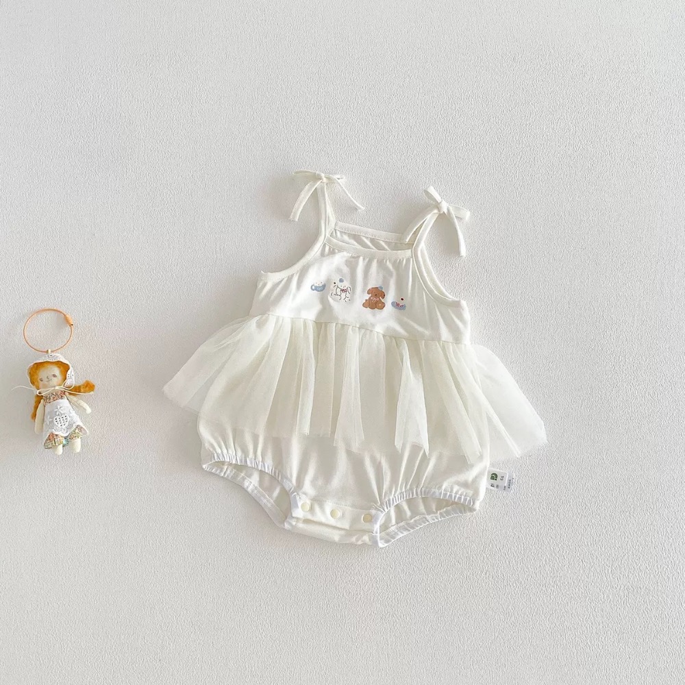 商品: 【 26215║ 🌼2026夏季🌼吊帶卡通印花拼色包屁衣】-細節圖2