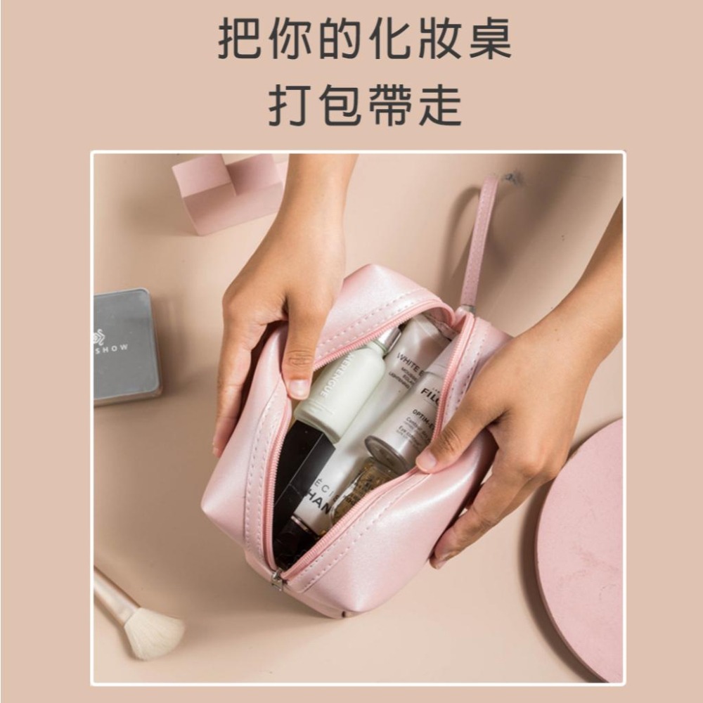 【台灣現貨】TESSO LIFE｜化妝包 手提化妝包 化妝品收納包 旅行化妝包 多功能化妝包 大容量化妝包  旅行收納包-細節圖3