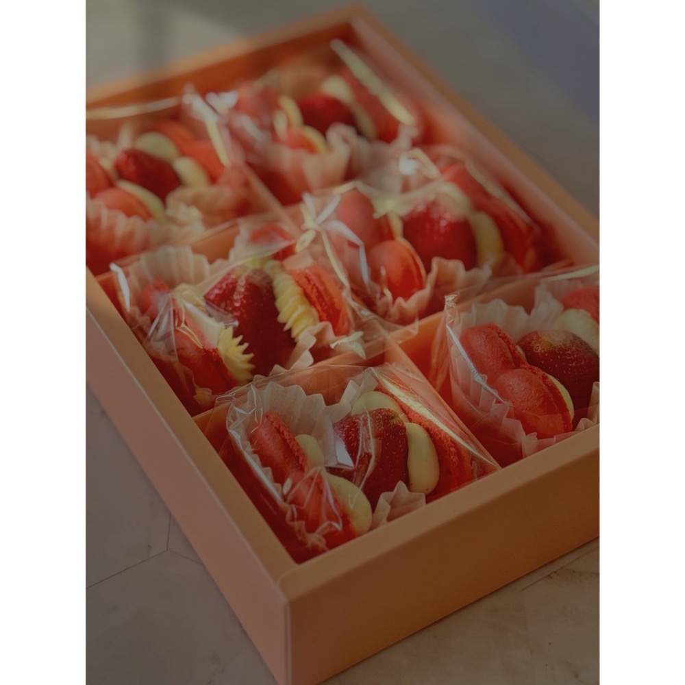 🍓手工草莓馬卡龍｜一盒（4入／6入）｜🧨過年送禮自用兩相宜-規格圖3