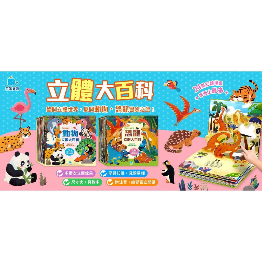 📚京采文教📚動物立體大百科 210036 立體書 遊戲書 動物圖鑑 幼兒啟蒙 生日禮物-細節圖5
