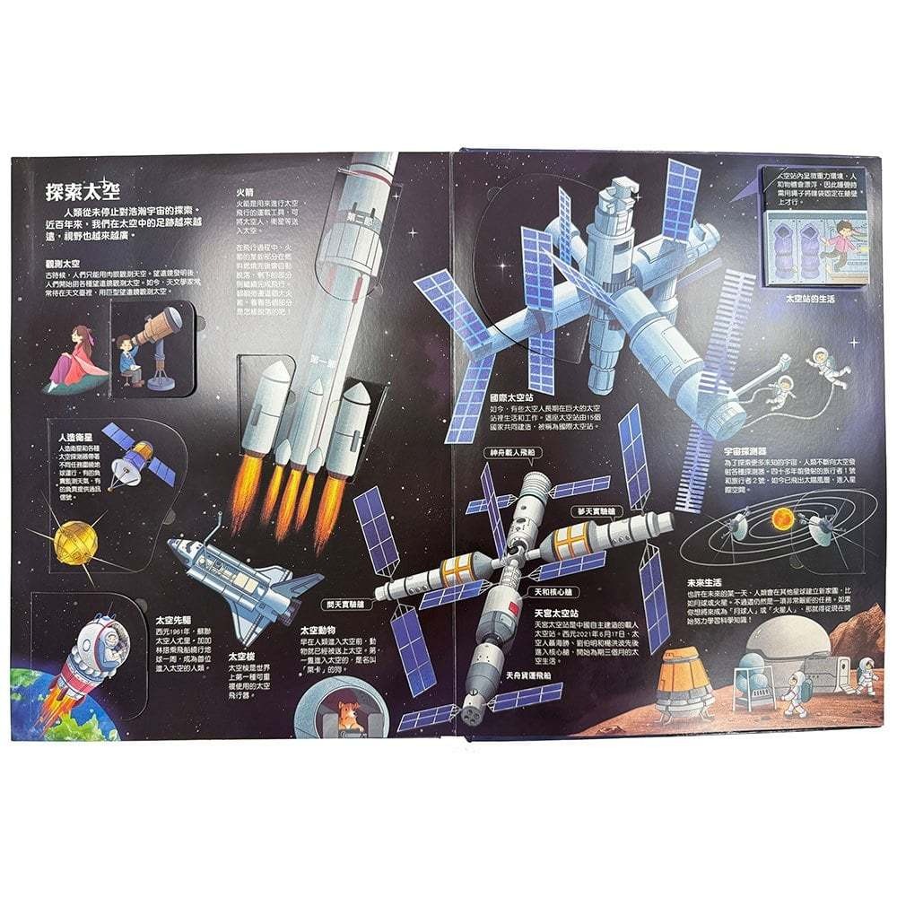 📚幼福文化📚大知識大百科3D立體書：大太空 pop-up 翻翻書 遊戲書 生日禮物 圖鑑書-細節圖6