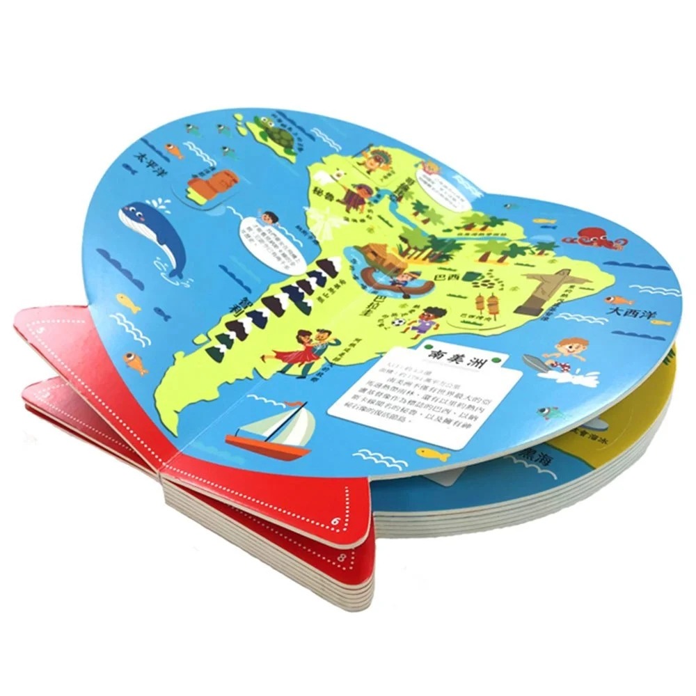 📚幼福文化📚3D地球儀翻翻書：世界地圖大發現 厚紙書 立體書 遊戲書-細節圖4