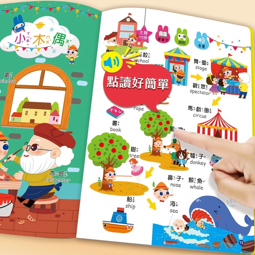 📚幼福文化📚手指按按雙語童話閱讀學習點讀書 【中、英雙語發音】聲音書 有聲書 多感官 語言啟蒙 資優教育-細節圖2