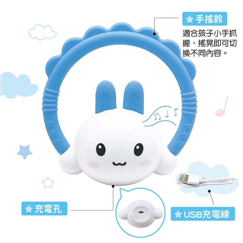 📚幼福文化📚忍者兔搖搖音樂mini安撫兔6143-7 多感官學習 嬰幼兒玩具 新生兒禮物 啟蒙教具 有聲玩具-細節圖2
