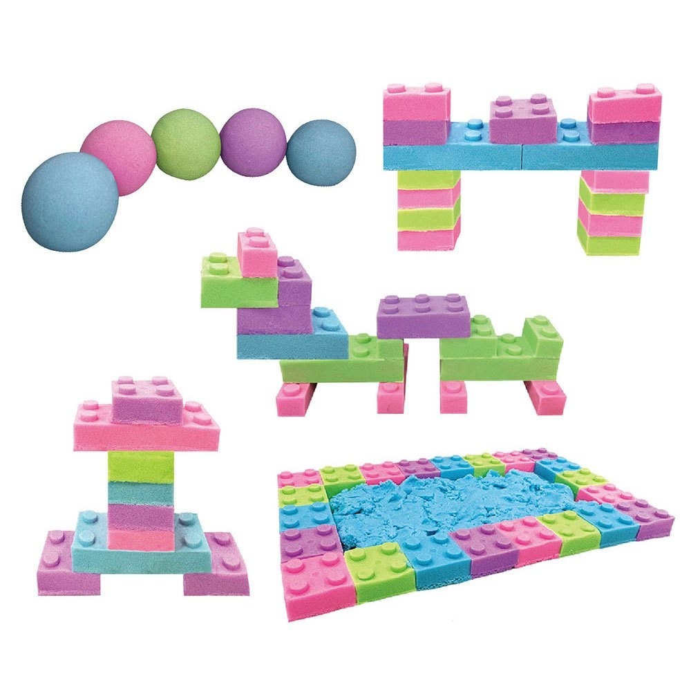 📚幼福文化📚忍者兔神奇動力沙積木派對遊戲盒9125-37 創意沙玩具 益智玩具 無毒安全 可塑形 多感官-細節圖2